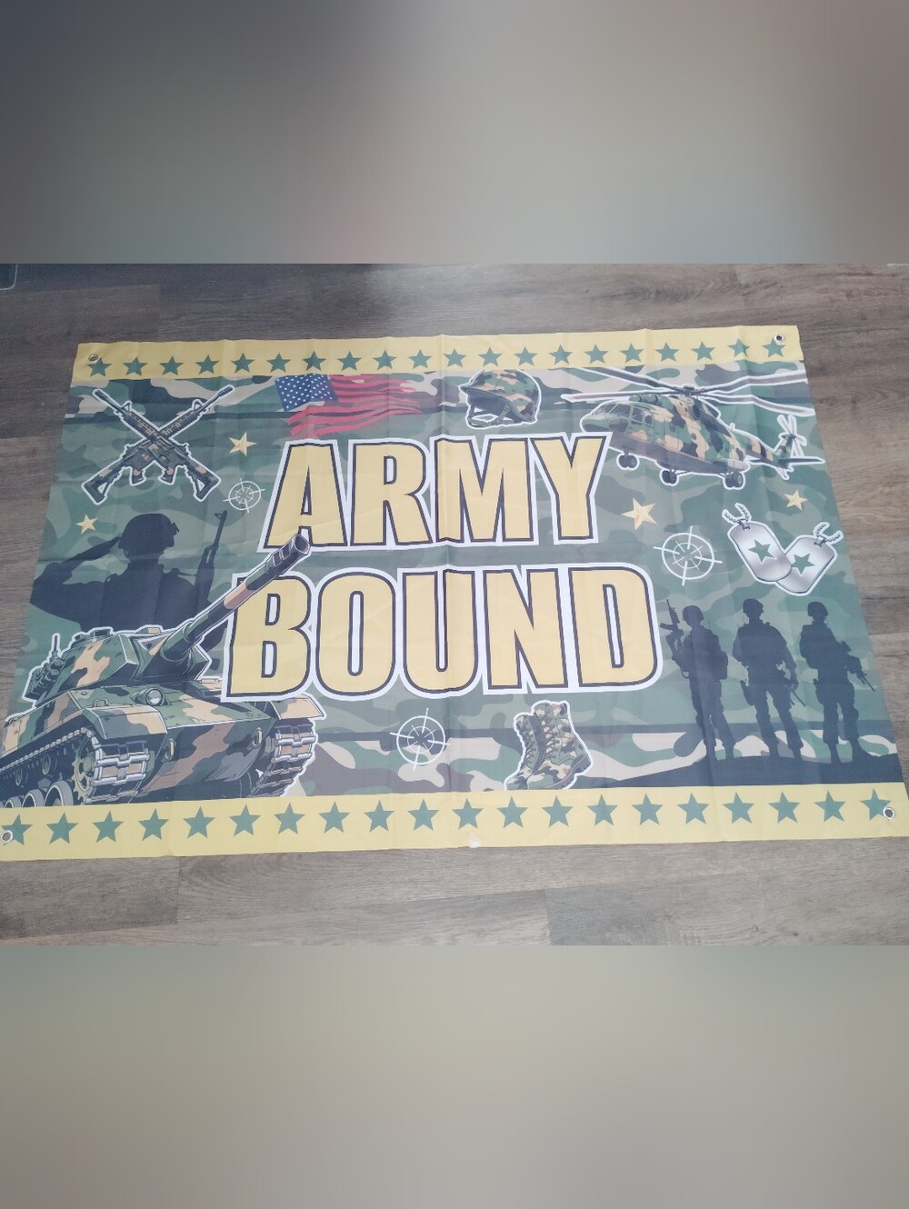 Camo Army Bound Camouflage Party Banner - Green, Yellow, Black